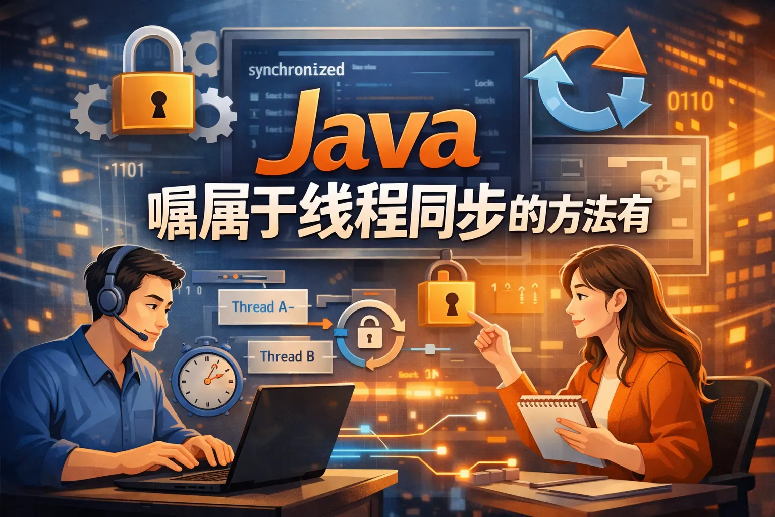 嗯属于java线程同步的方法有