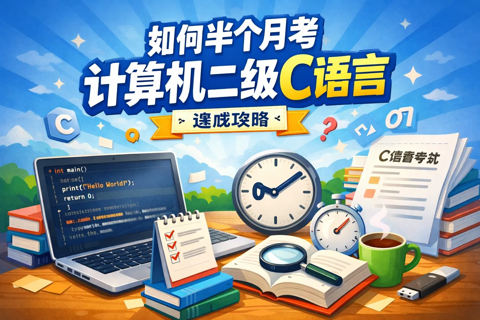 如何半个月考计算机二级c语言