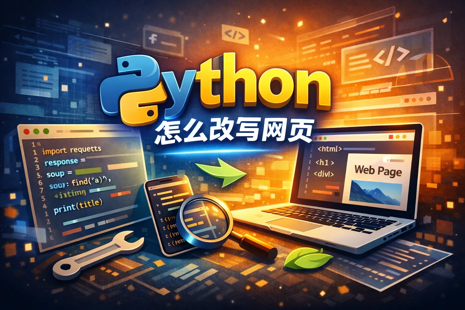 python怎么改写网页