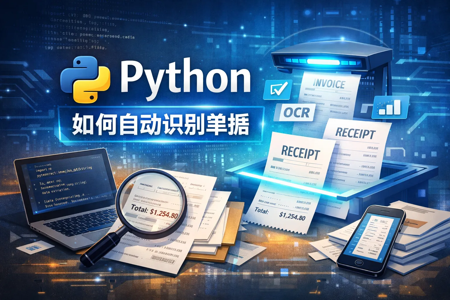 python如何自动识别单据