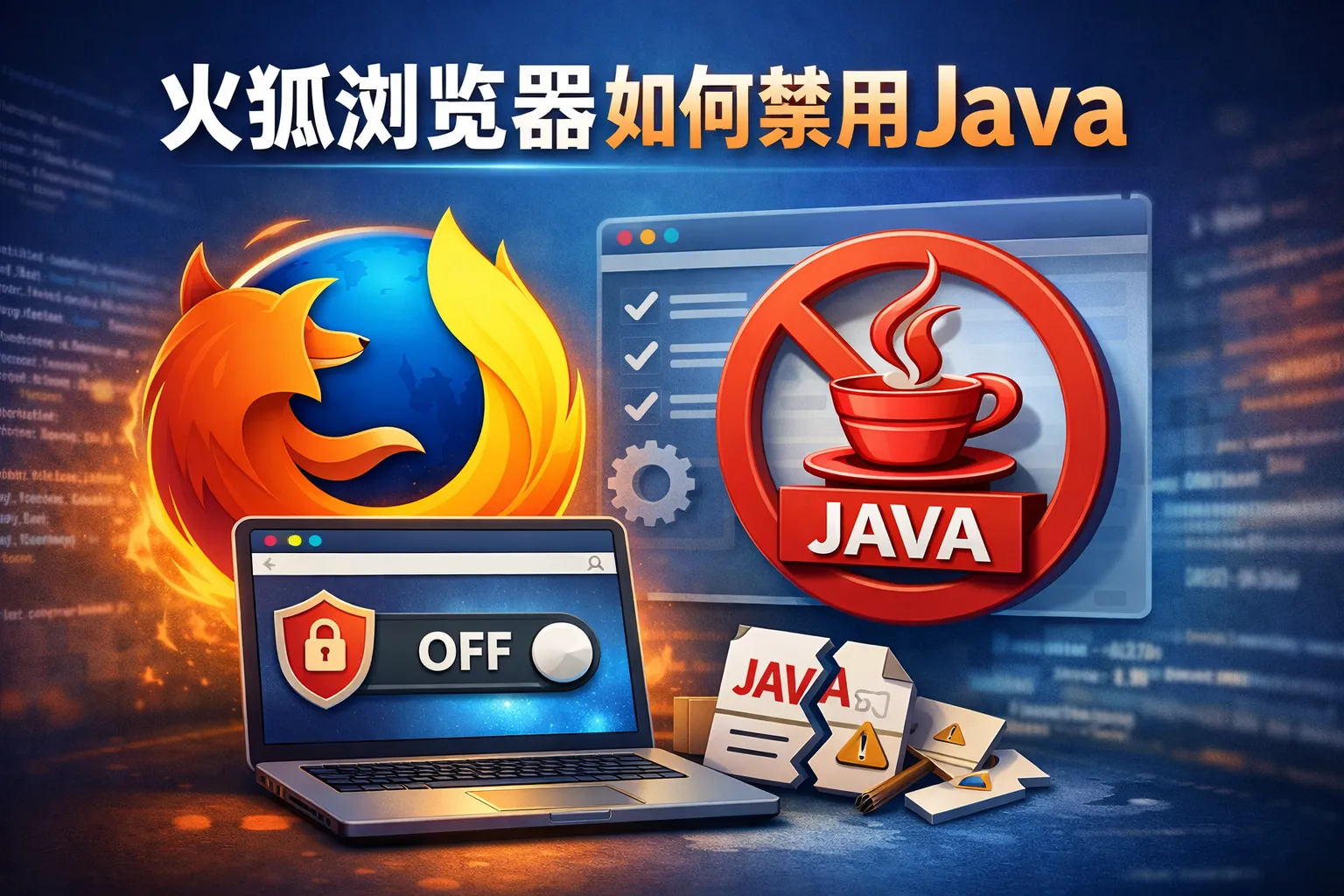 火狐浏览器如何禁用java