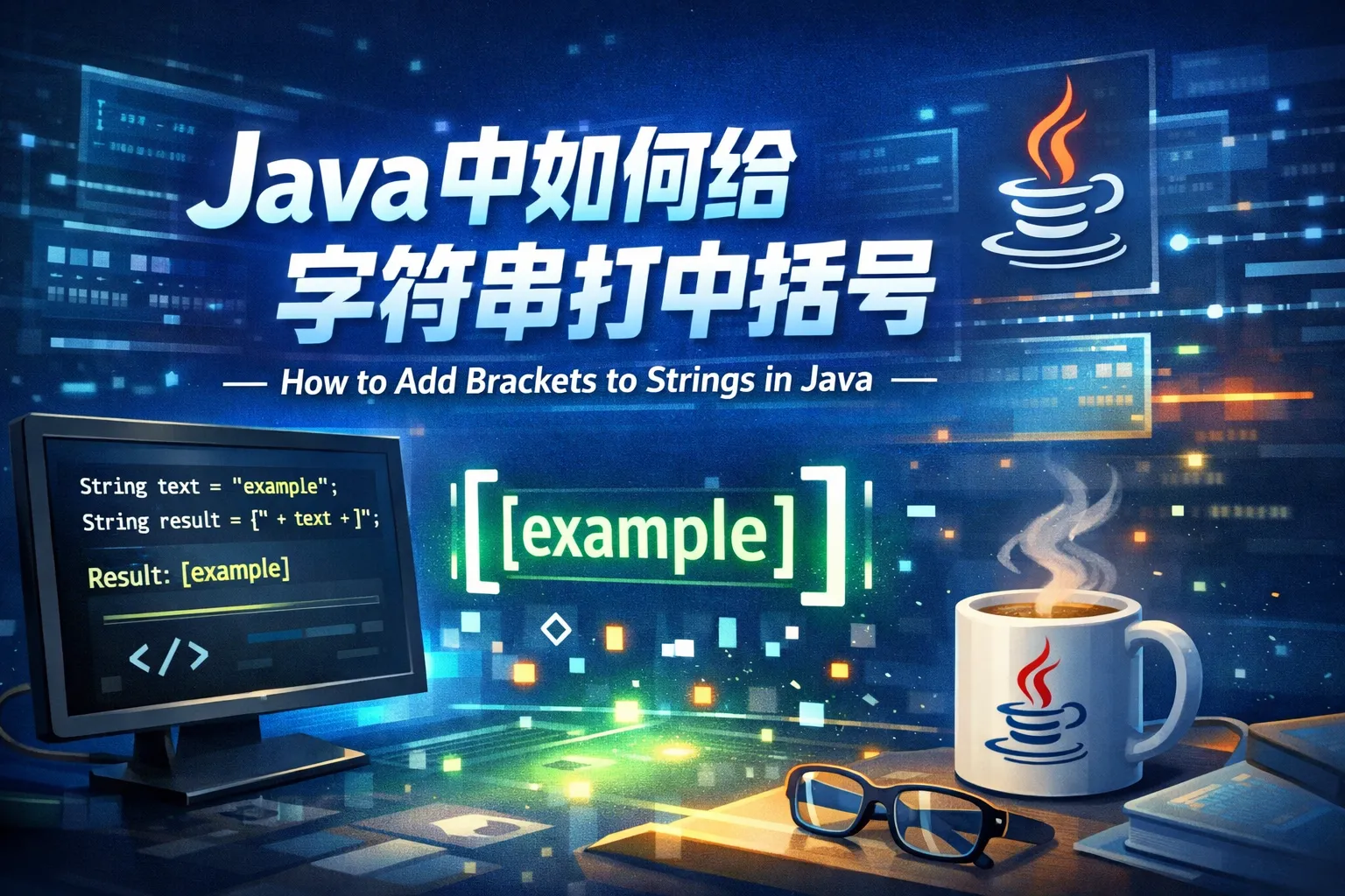 java中如何给字符串打中括号