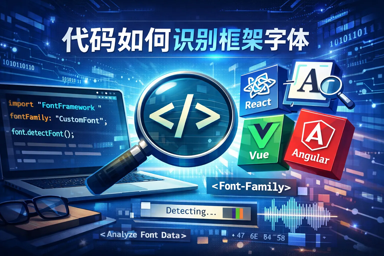 代码如何识别框架字体