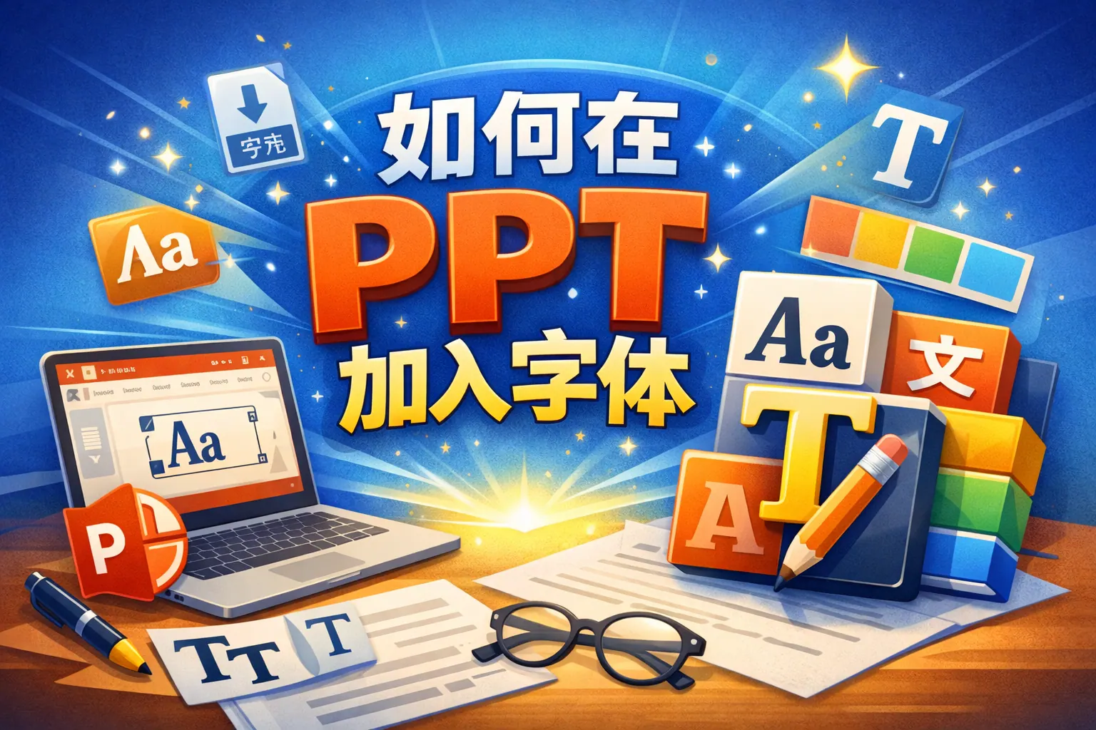 如何在ppt加入字体