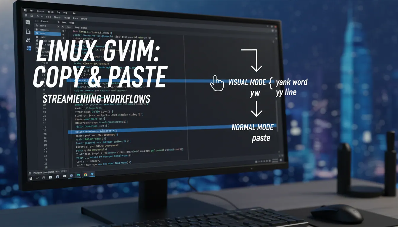 linux下gvim下如何复制