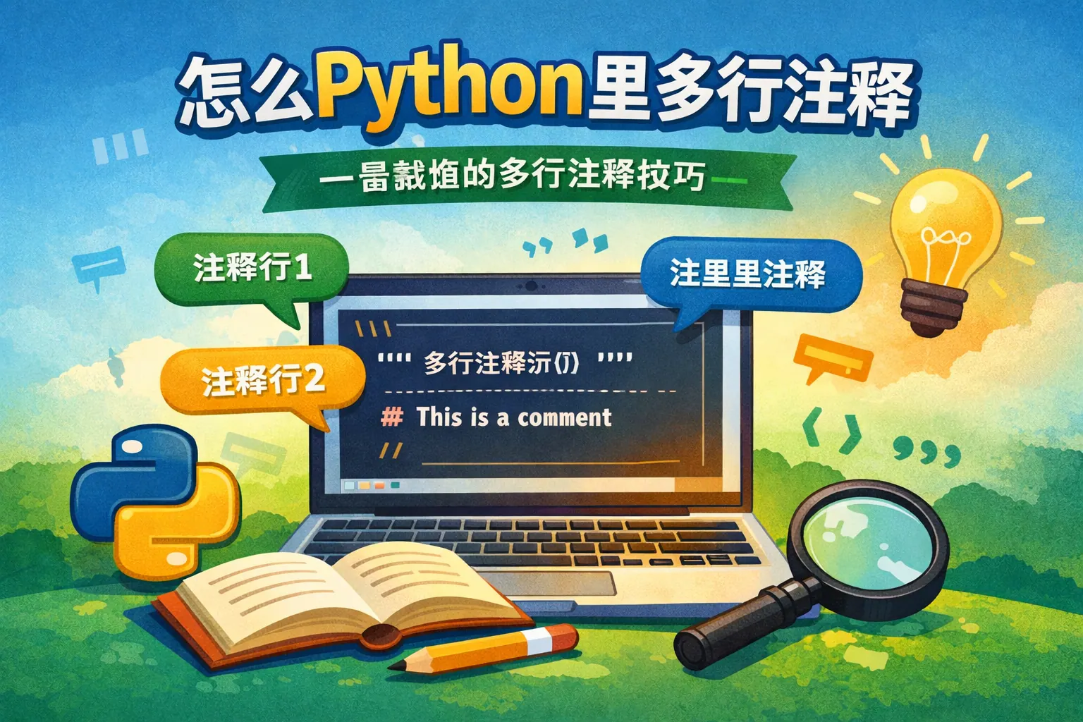 怎么python里多行注释