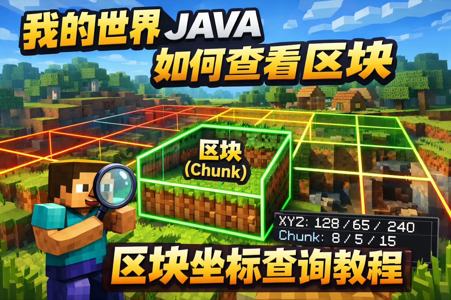 我的世界java如何查看区块