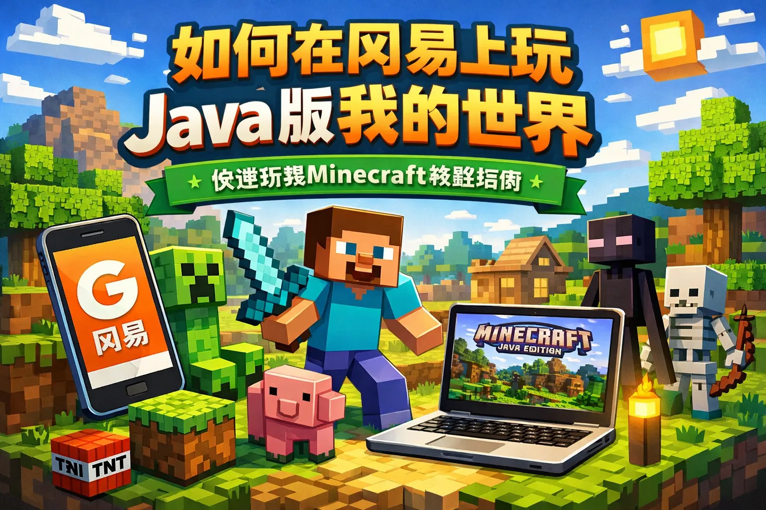 如何在冈易上玩java版我的世界