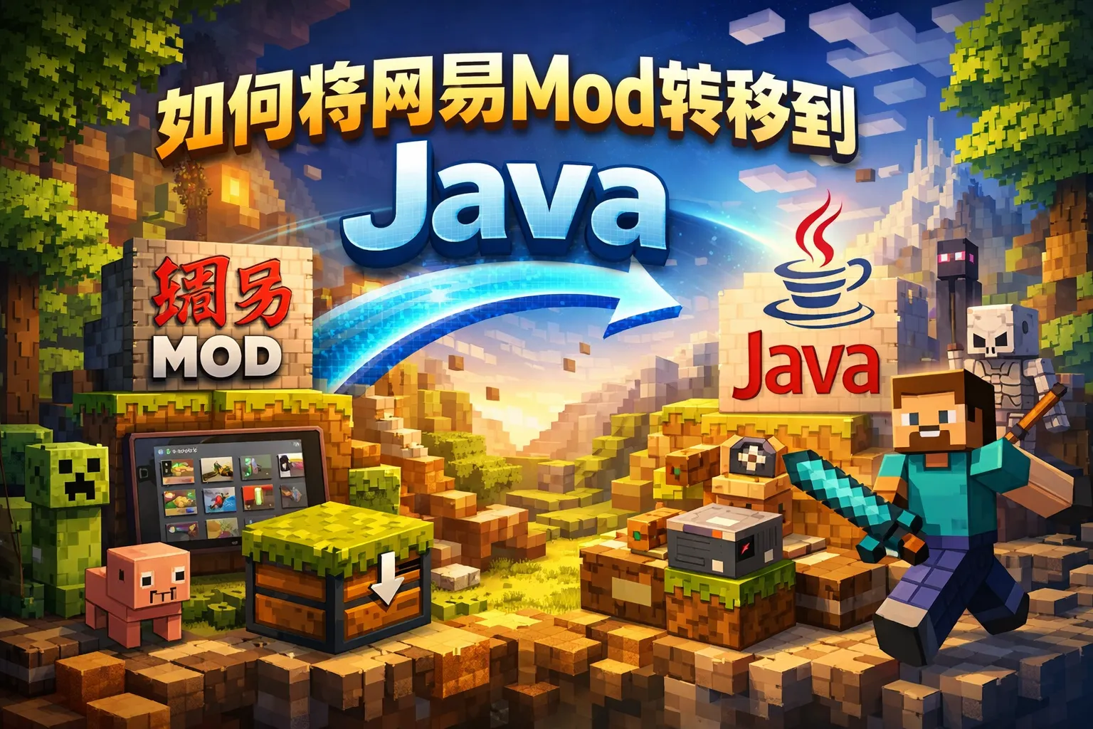 如何将网易mod转移到java