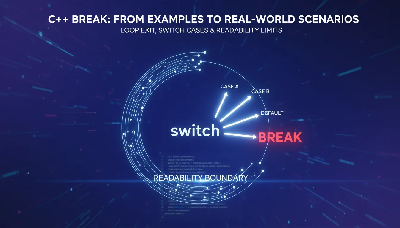 C++ break 用法怎么从例子理解到实际场景：循环退出、switch 分支和可读性的边界场景