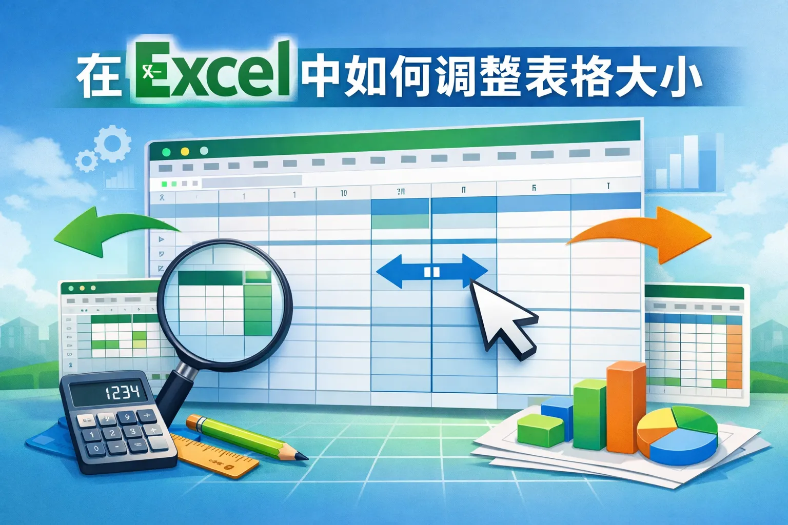 在excel中如何调整表格大小