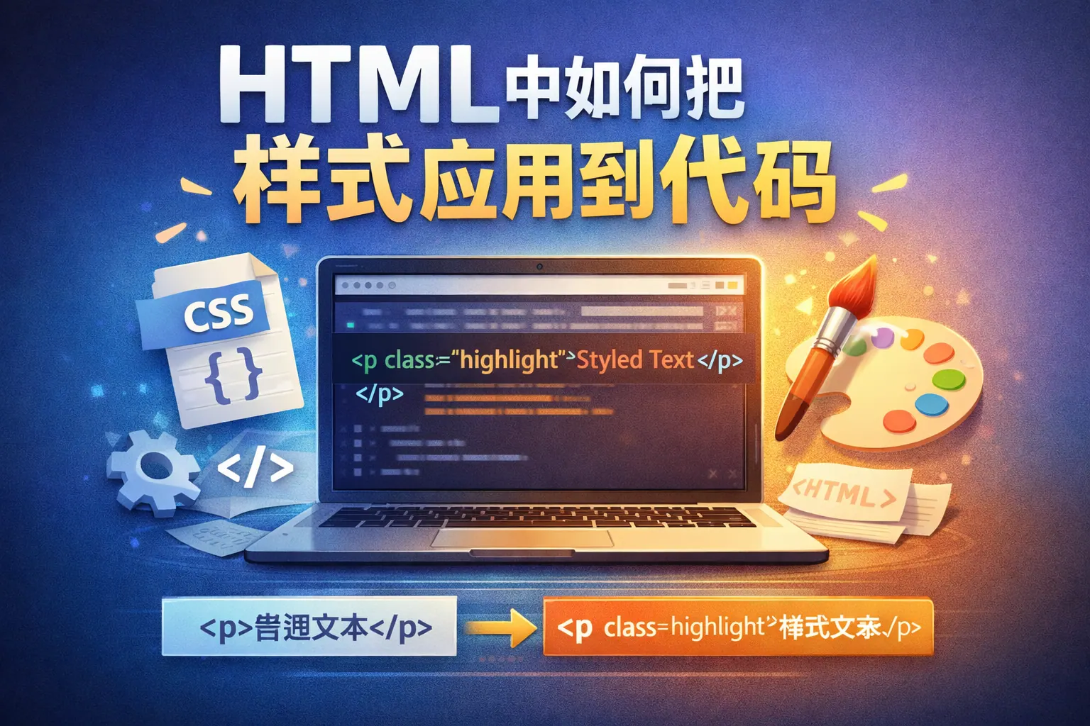 html中如何把样式应用到代码