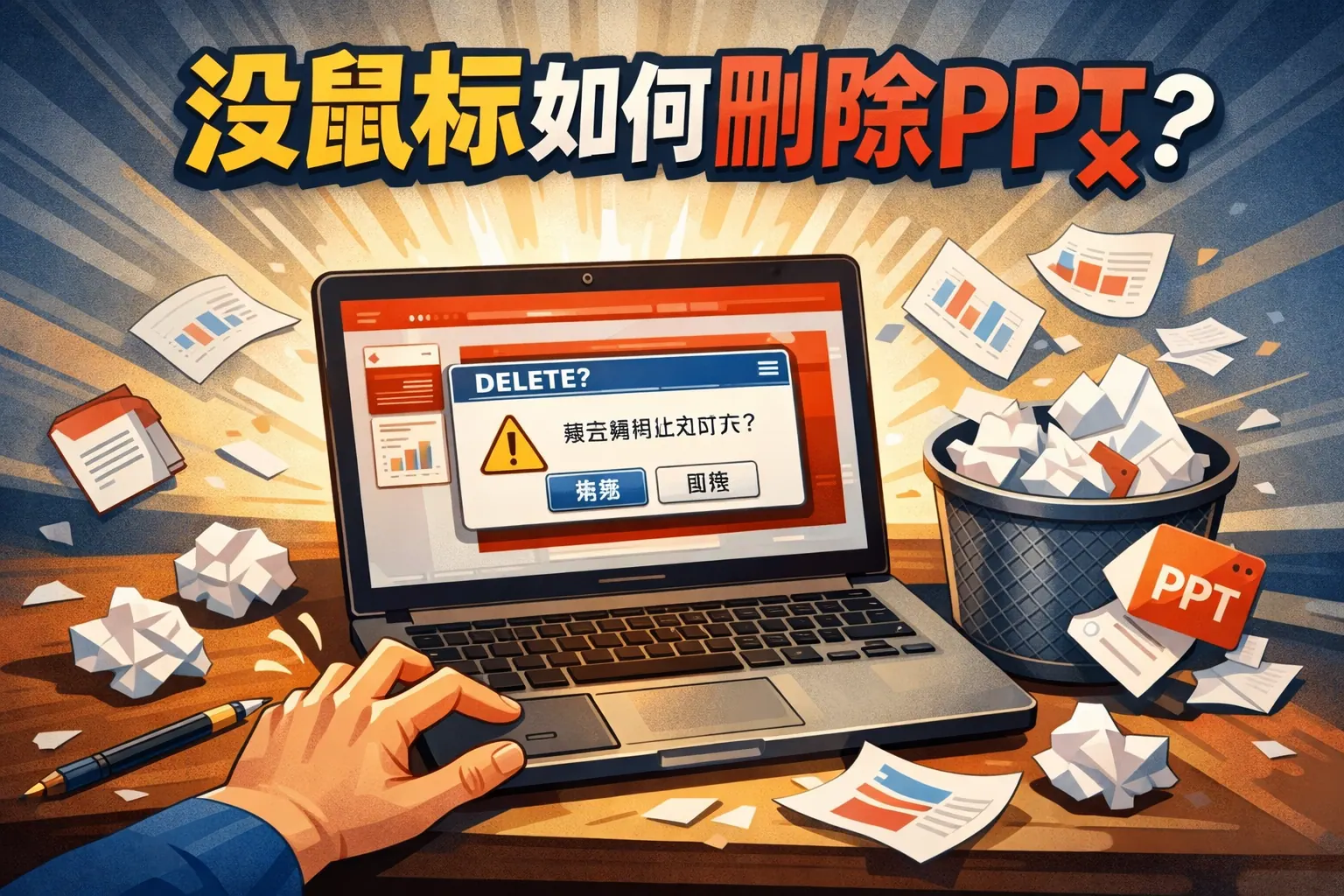 没鼠标如何删除ppt