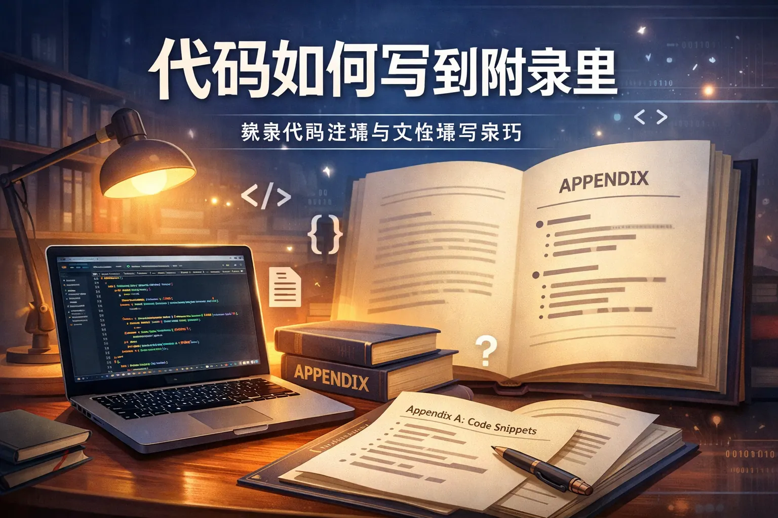 代码如何写到附录里