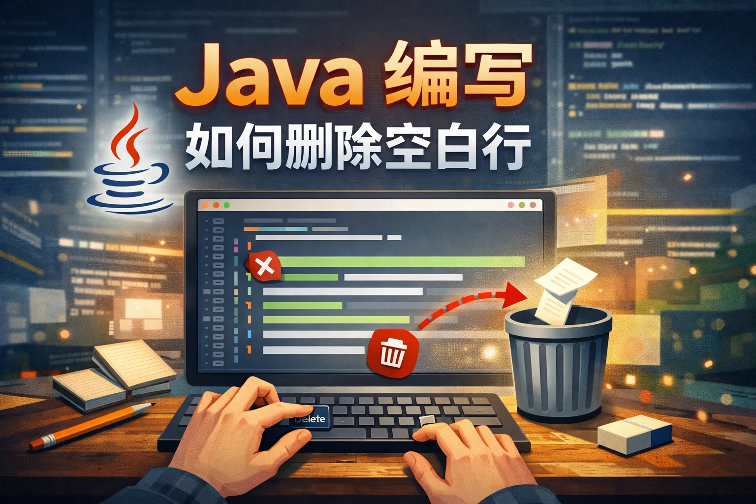 java编写如何删除空白行
