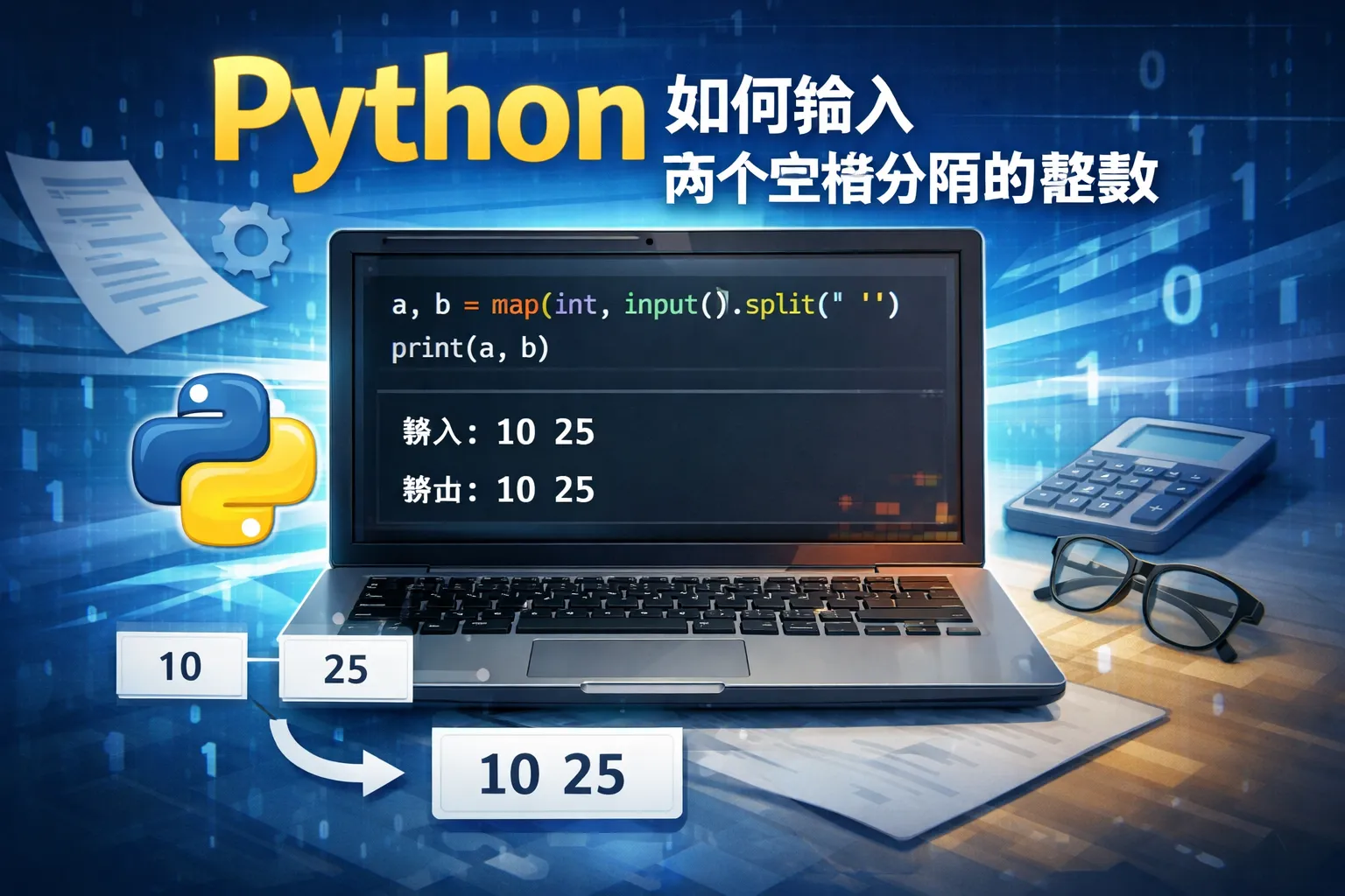 python如何输入两个空格分隔的整数