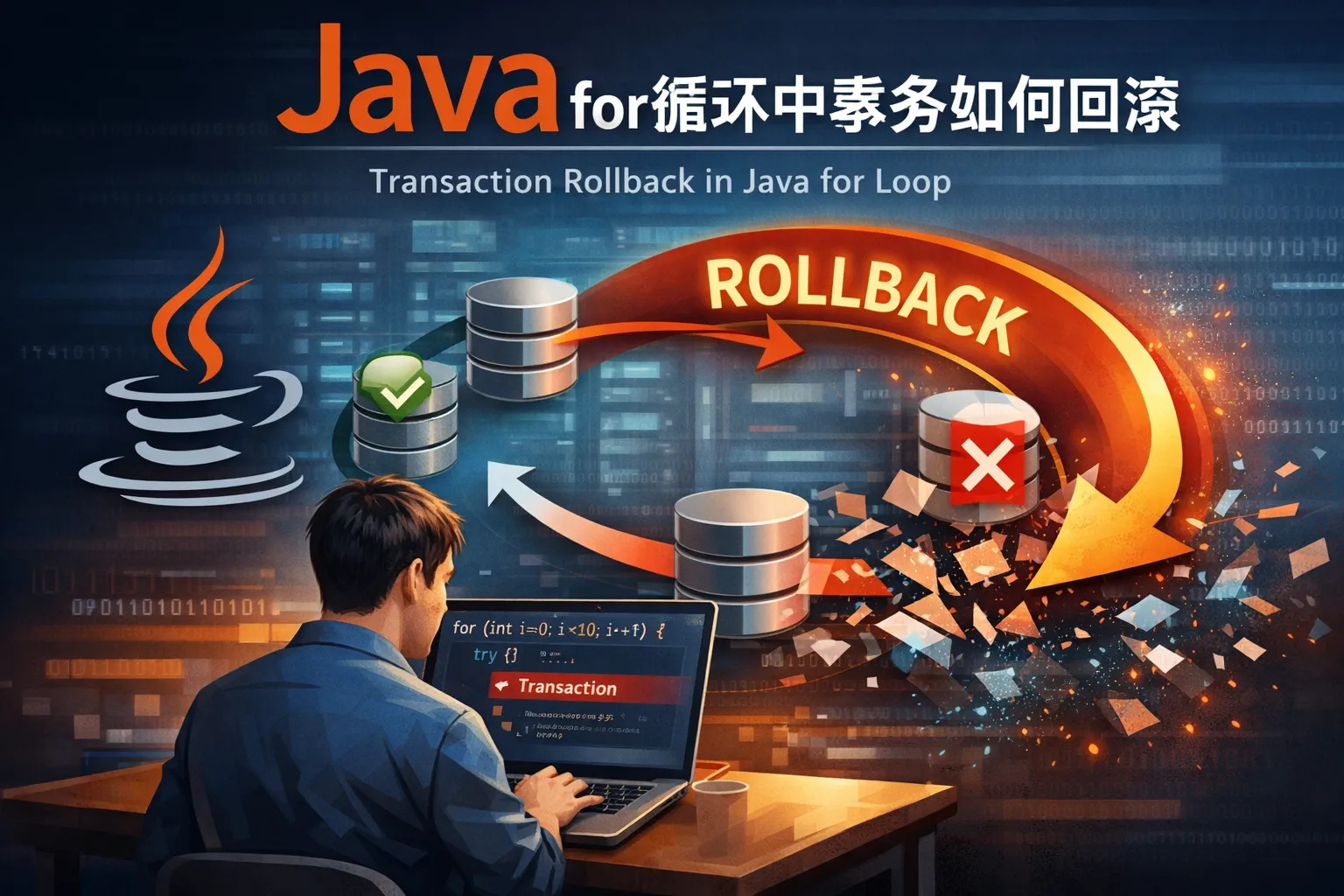 java for循环中事务如何回滚