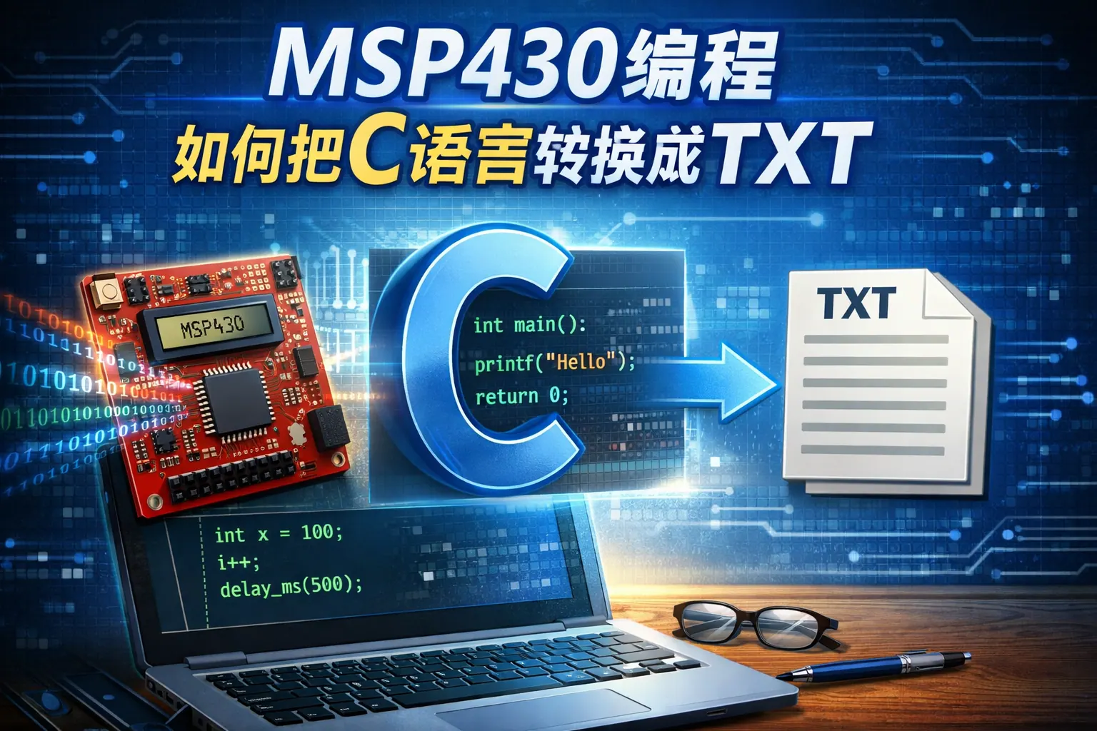 MSP430编程如何把C语言转换成txt