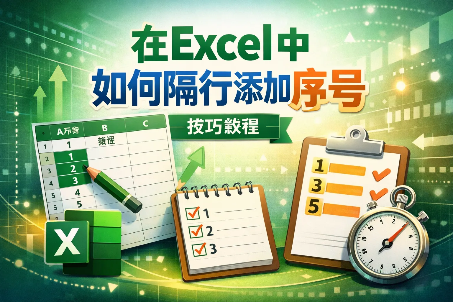 在excel中如何隔行添加序号