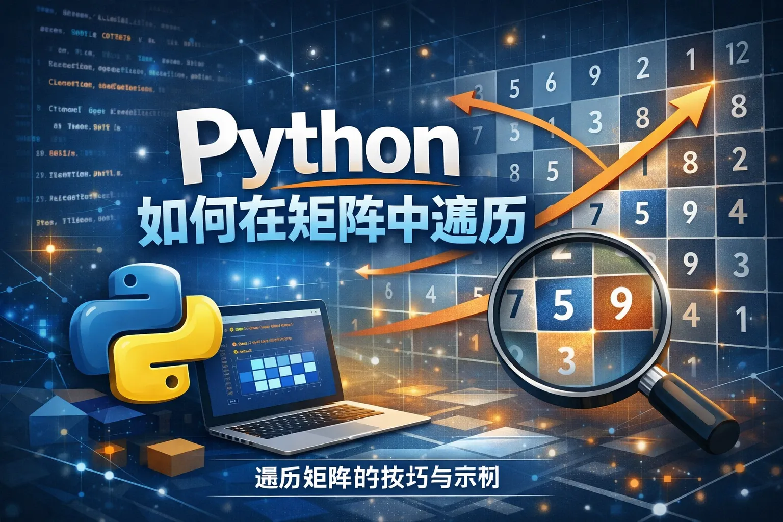 python 如何在矩阵中遍历