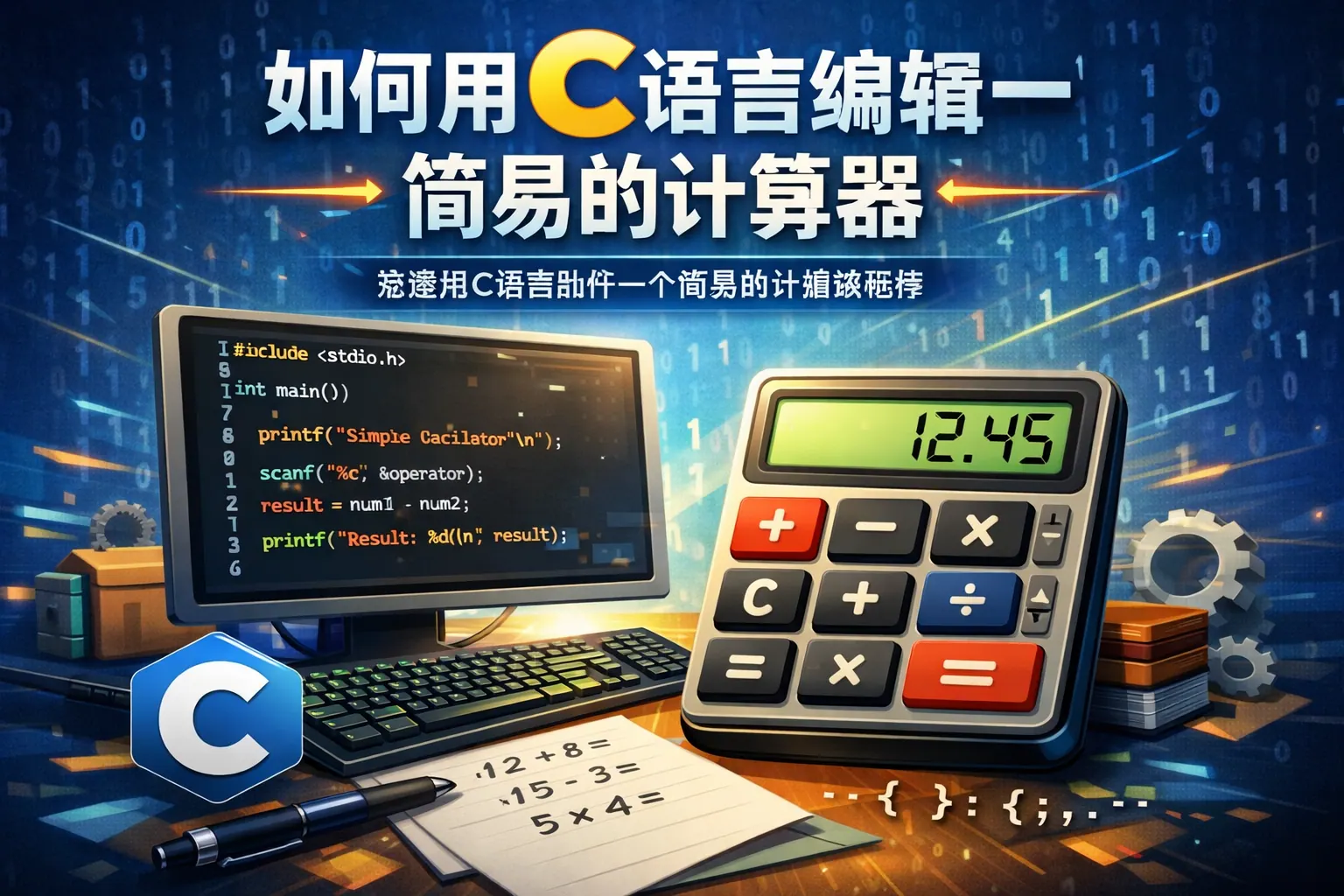 如何用c语言编辑一个简易的计算器