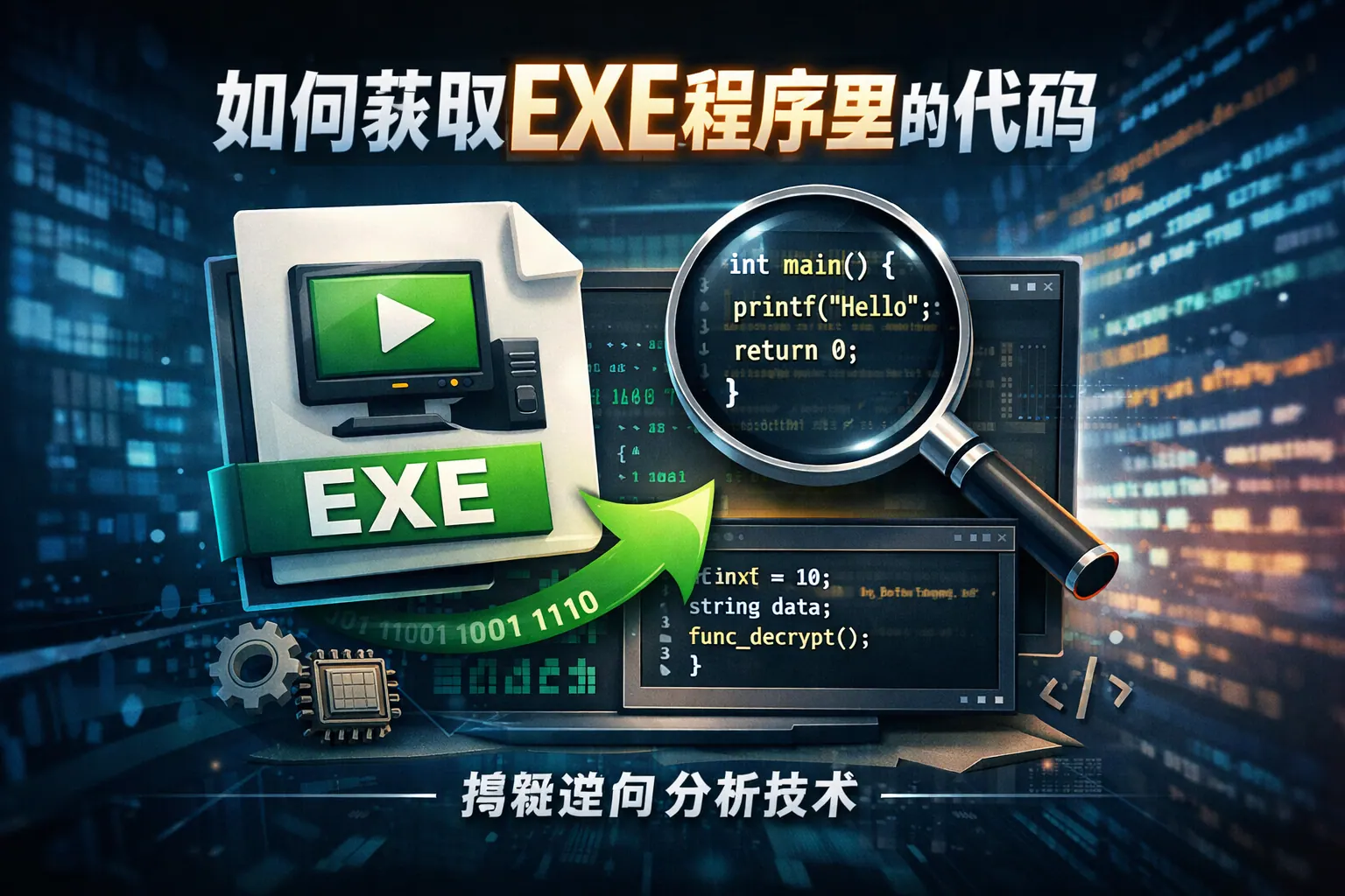 如何获取exe程序里的代码