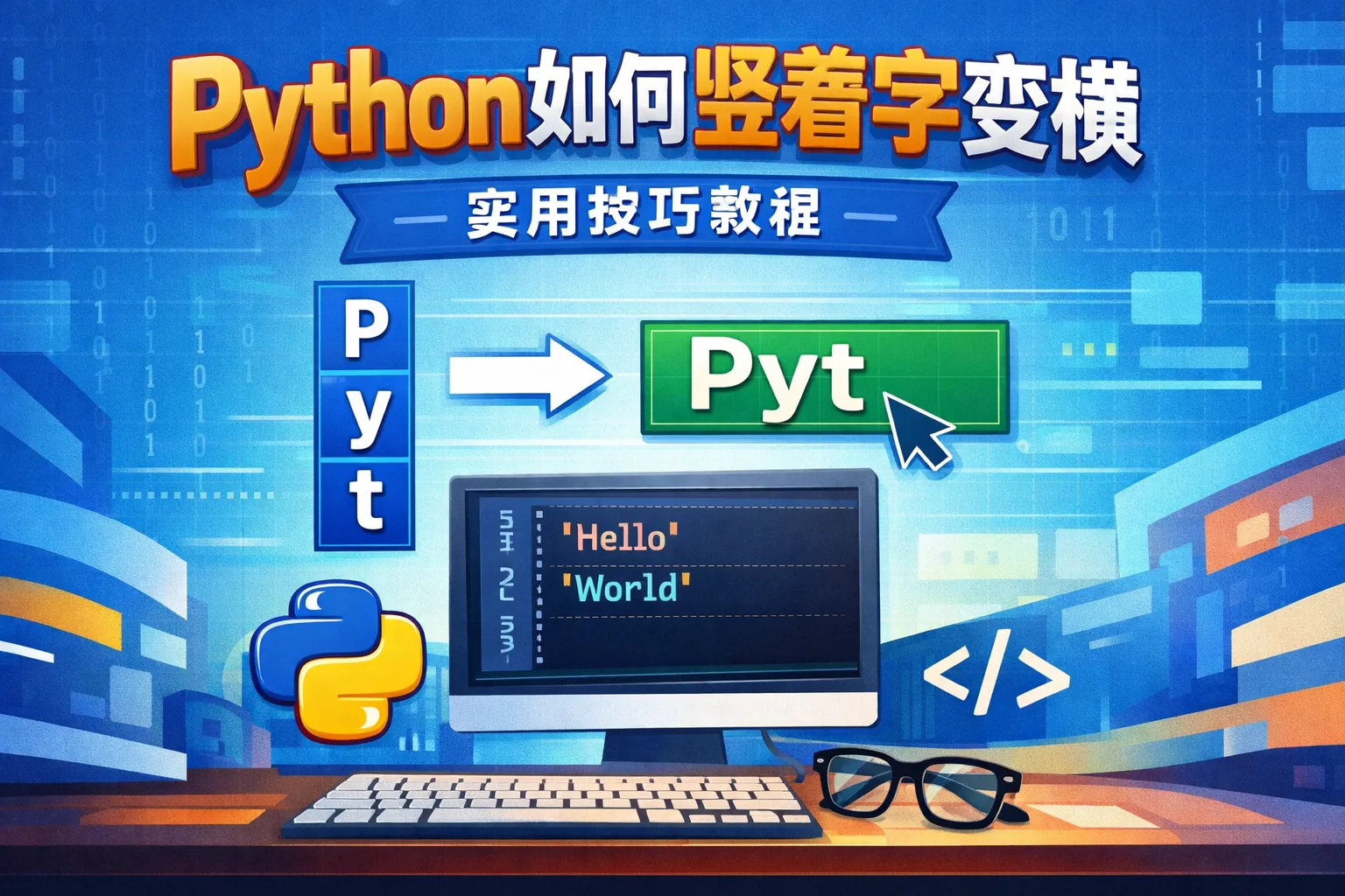 python如何竖着字变横