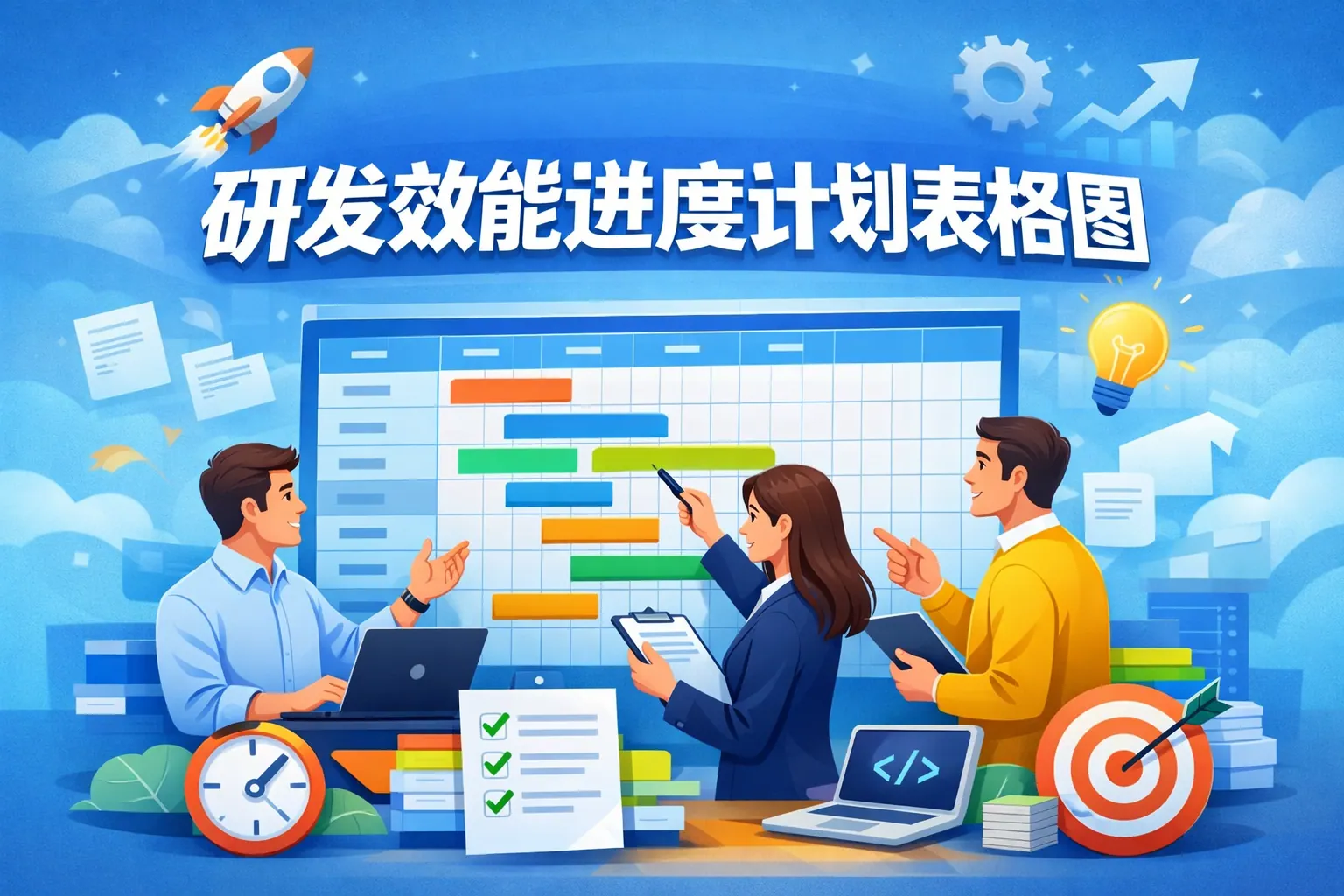 研发效能进度计划表格图