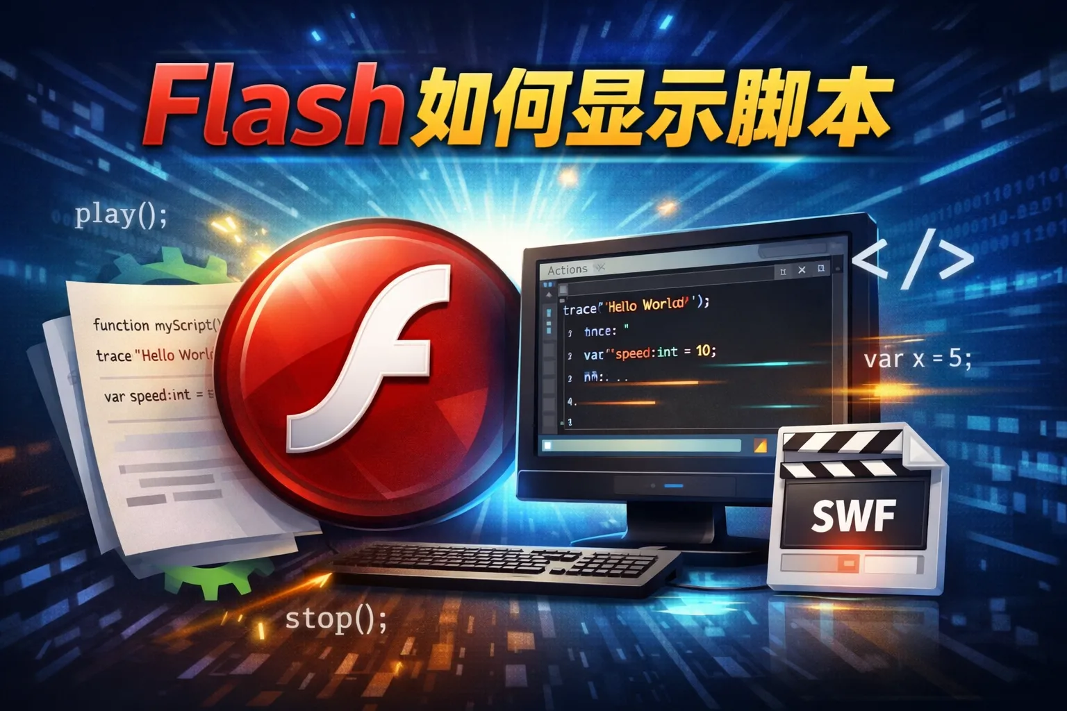 flash如何显示脚本