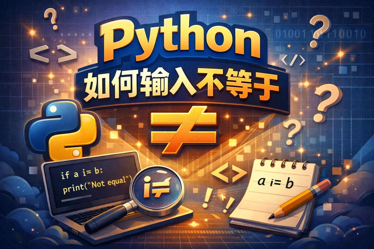 python如何输入不等于