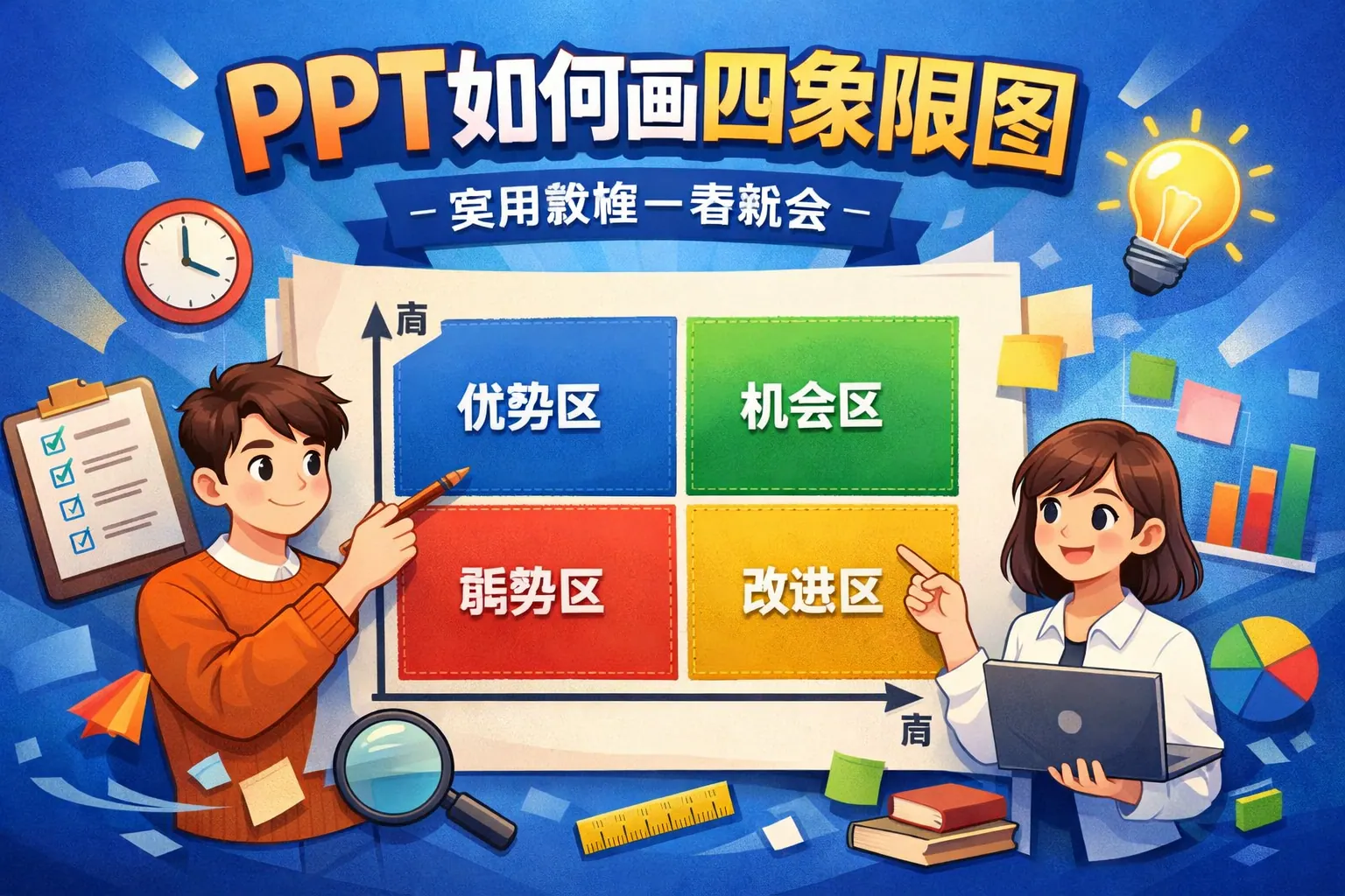 ppt如何画四象限图