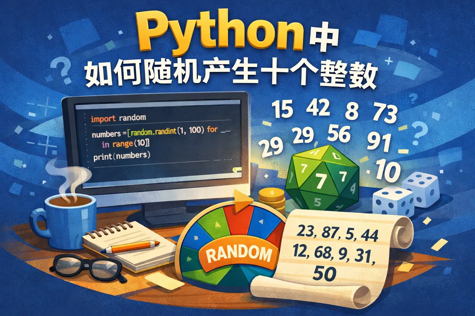 python中如何随机产生十个整数
