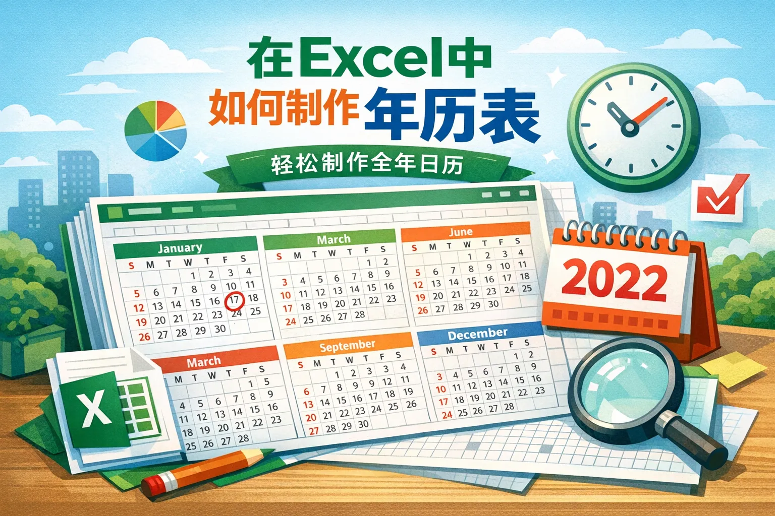 在excel中如何制作年历表
