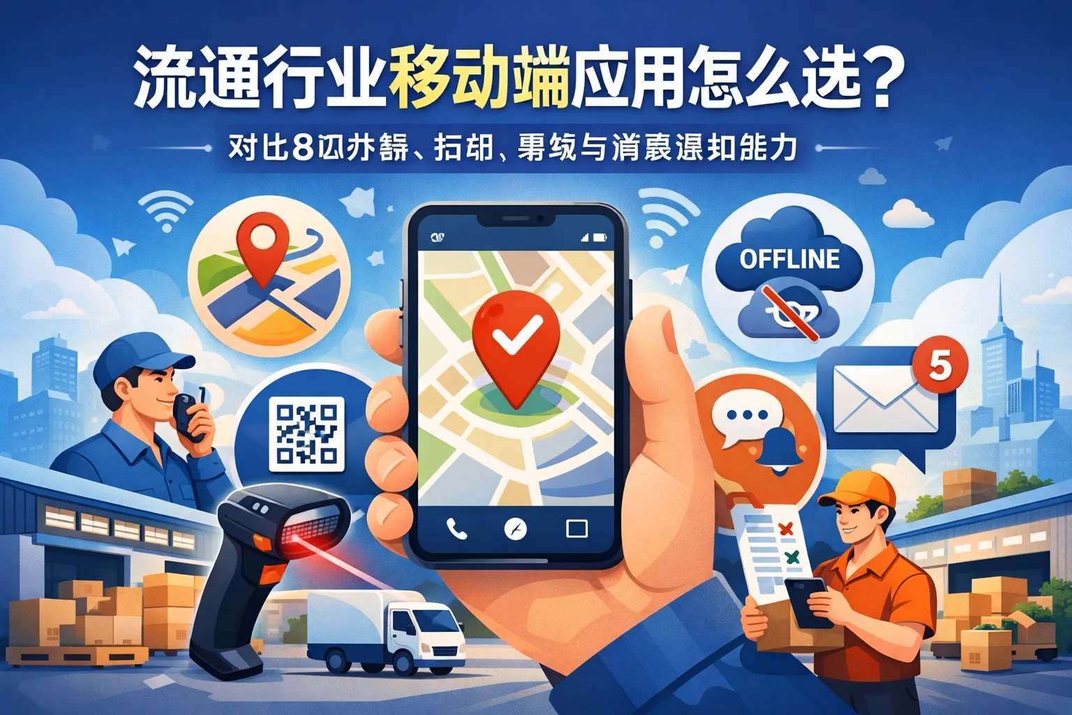 流通行业移动端应用怎么选?对比8项外勤、扫码、离线与消息通知能力