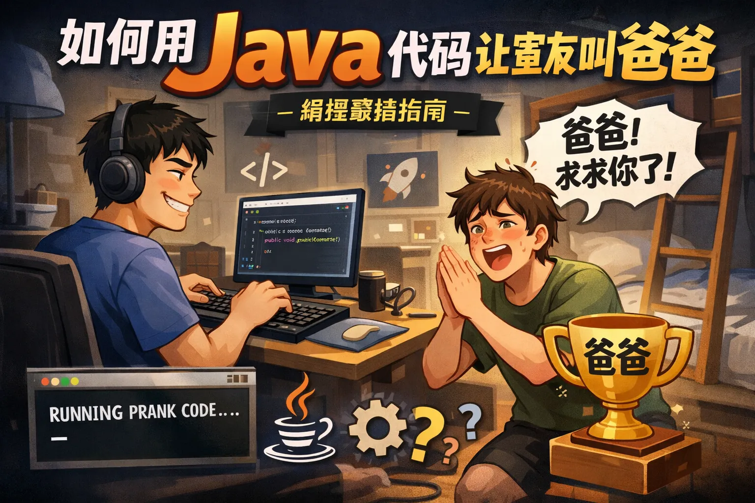 如何用java代码让室友叫爸爸