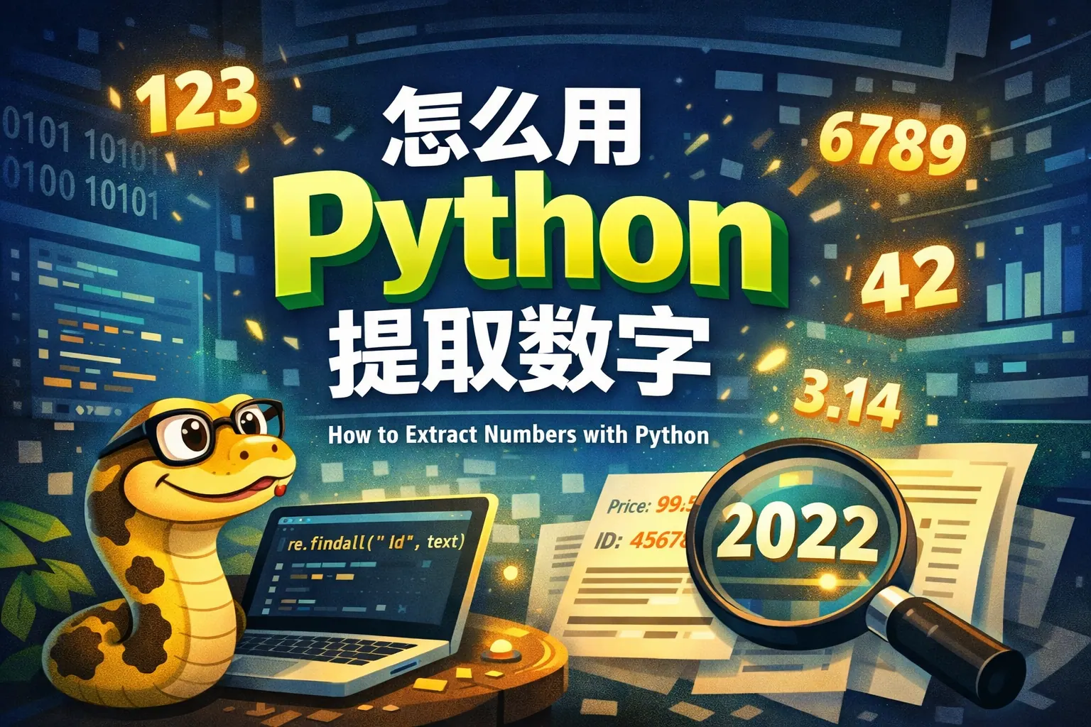 怎么用python提取数字