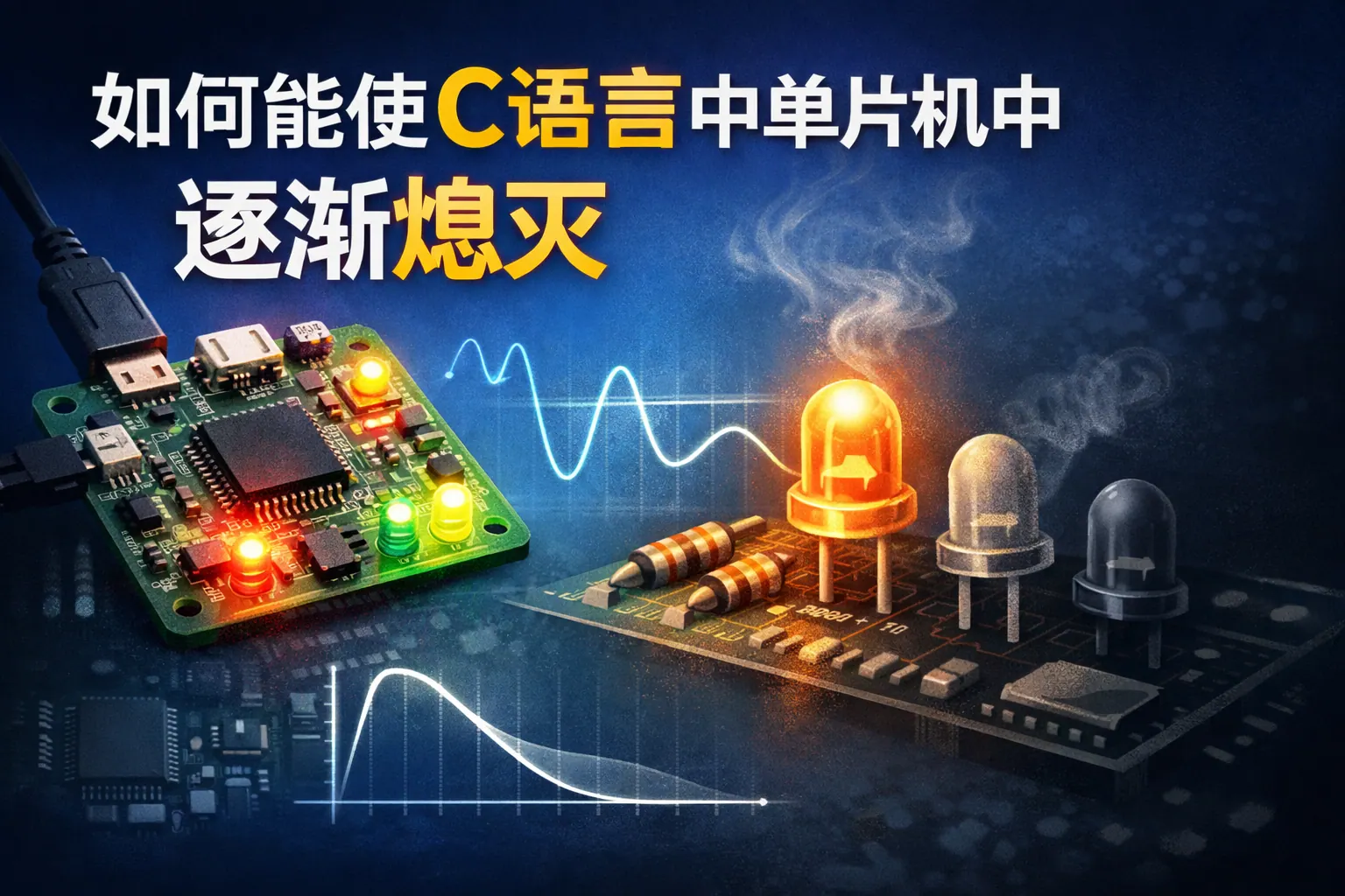 如何能使在c语言中单片机中逐渐熄灭