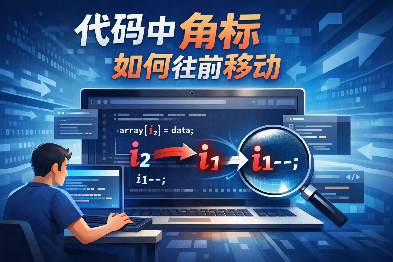 代码中角标如何往前移动