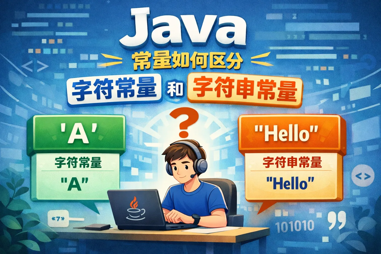 java常量如何区分字符常量和字符串常量