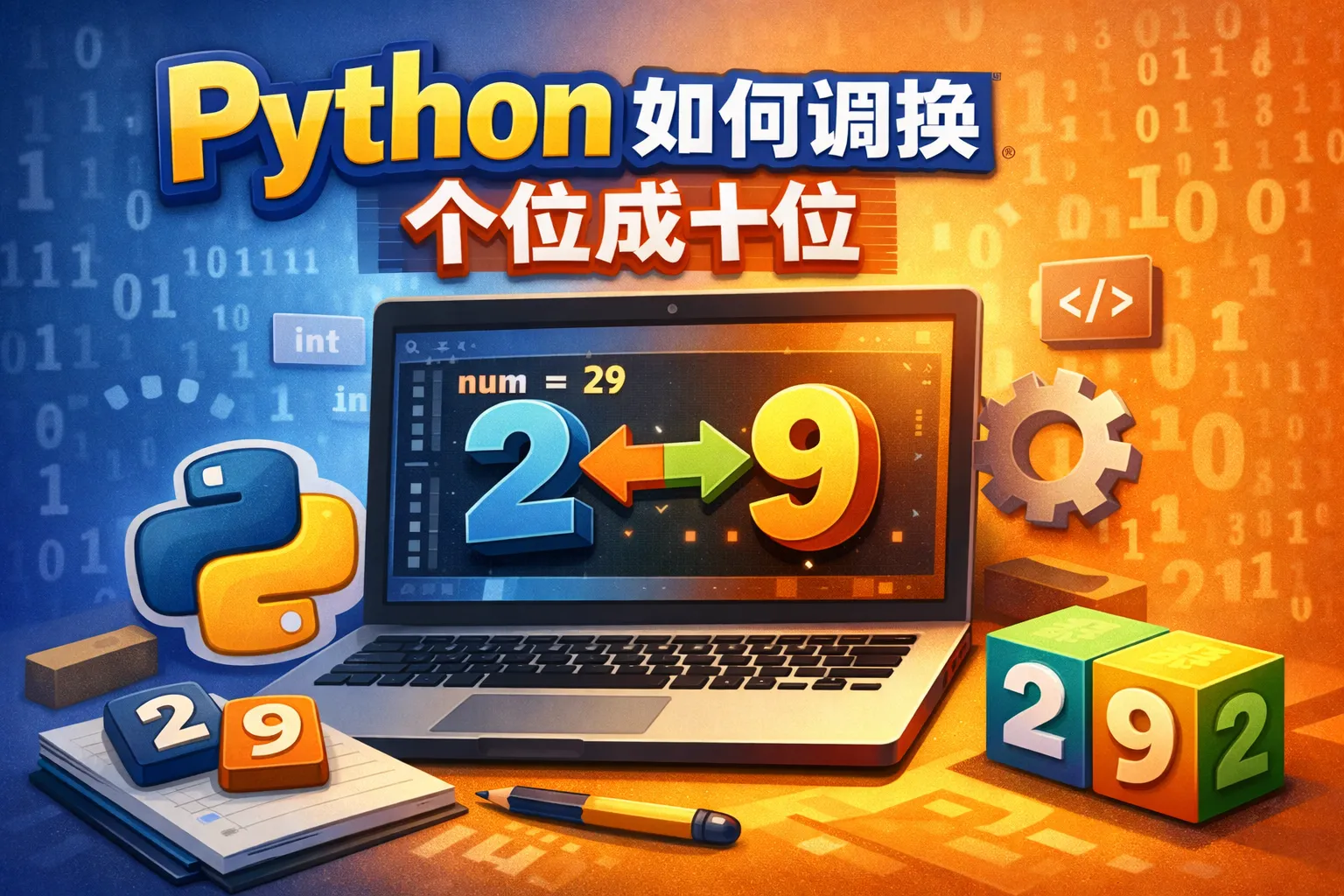 python如何调换个位成十位