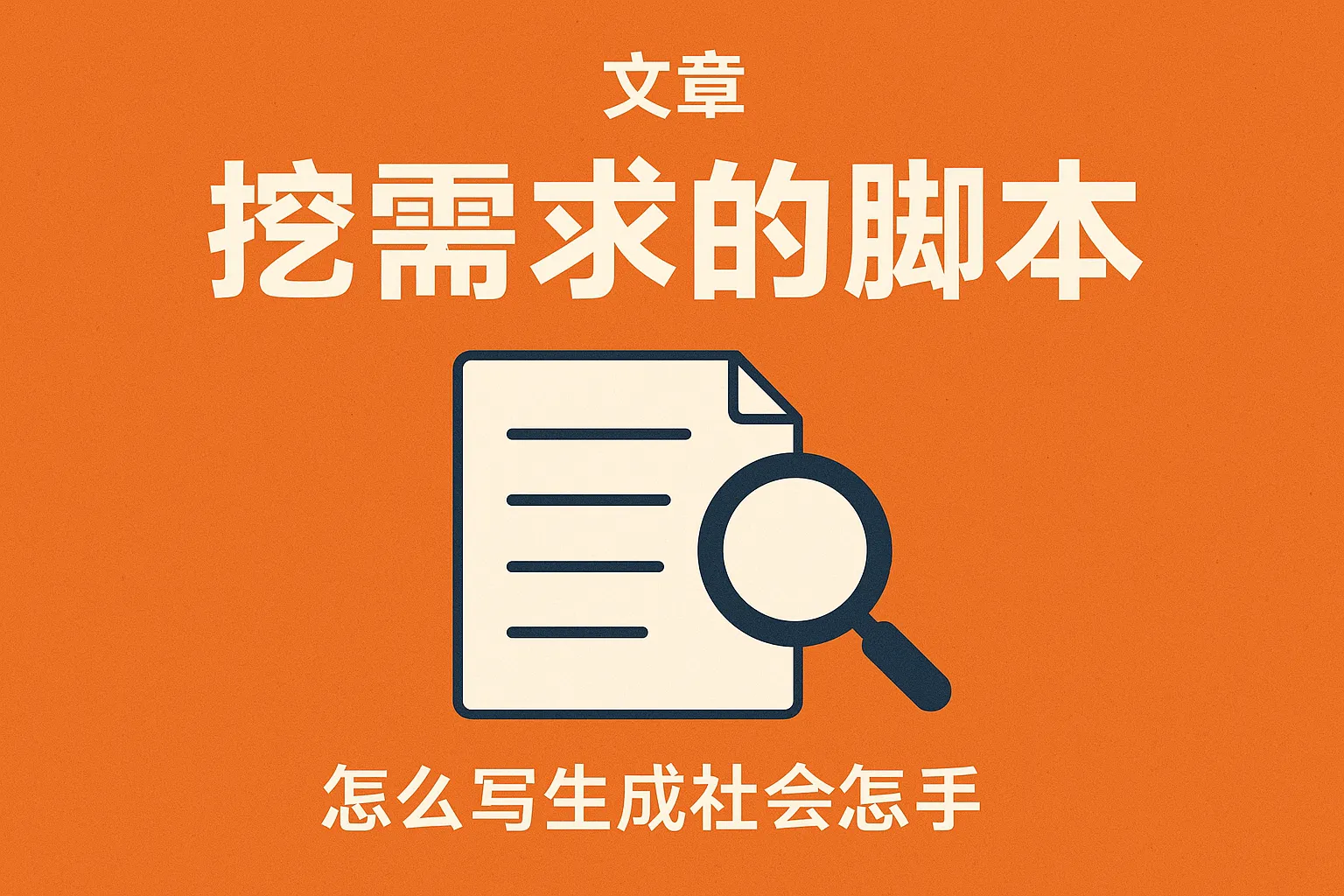 挖需求的脚本怎么写