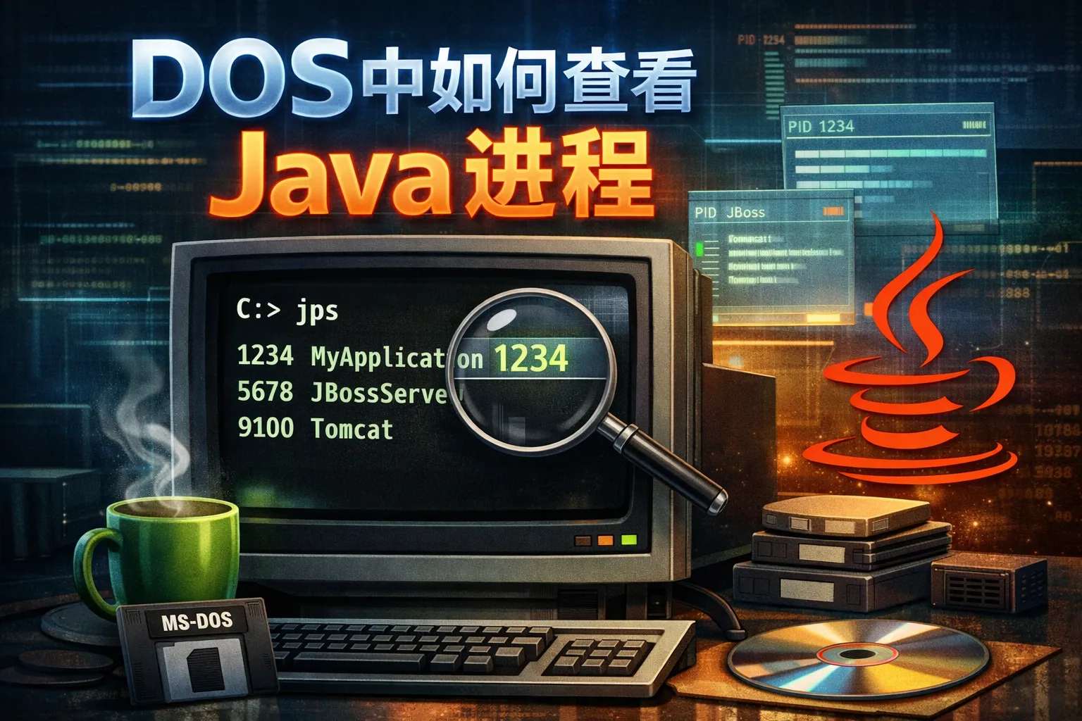 dos中如何查看java进程