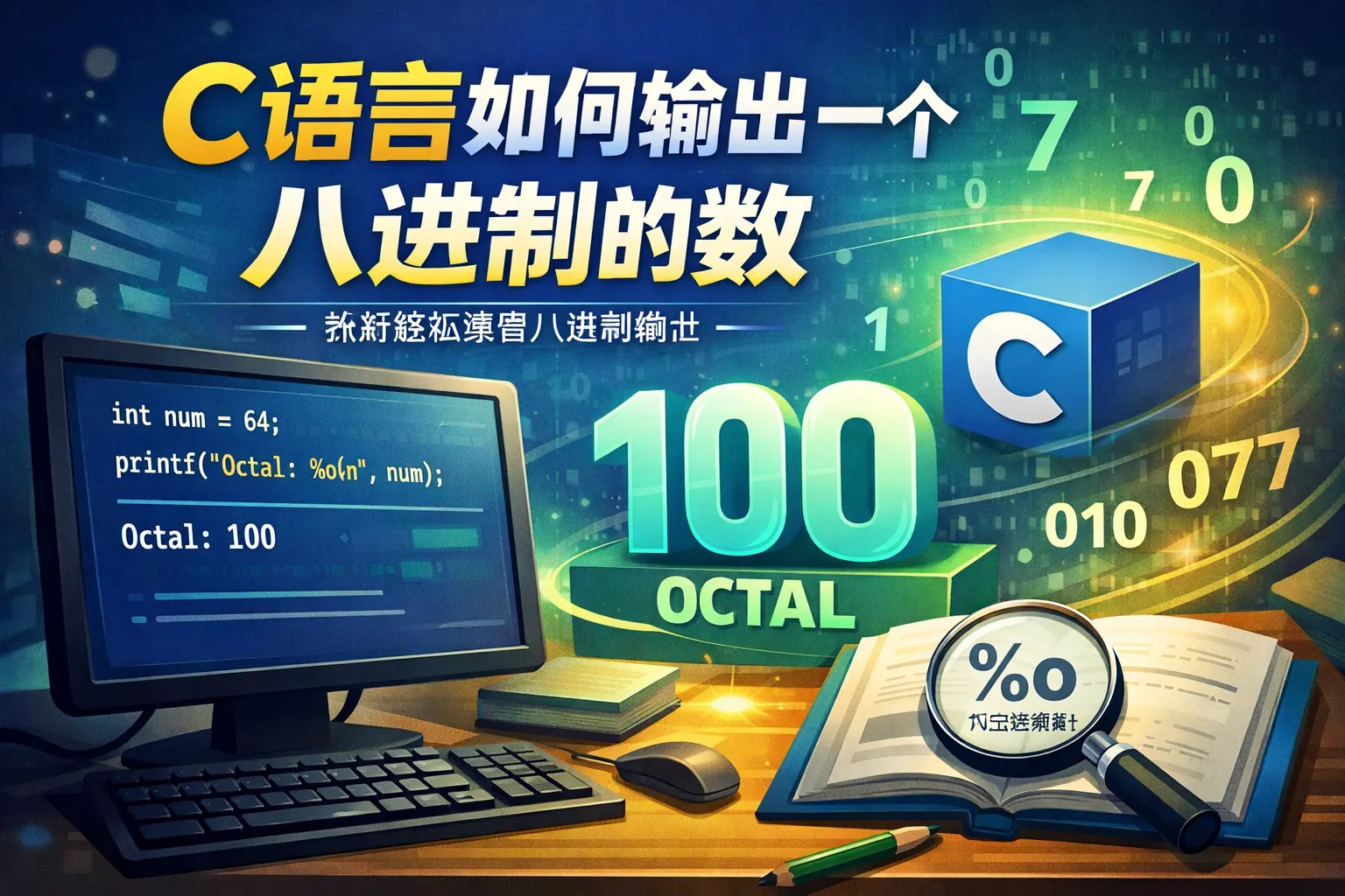 c语言如何输出一个八进制的数