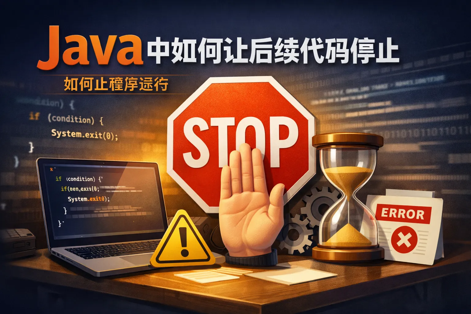 java中如何让后续代码停止