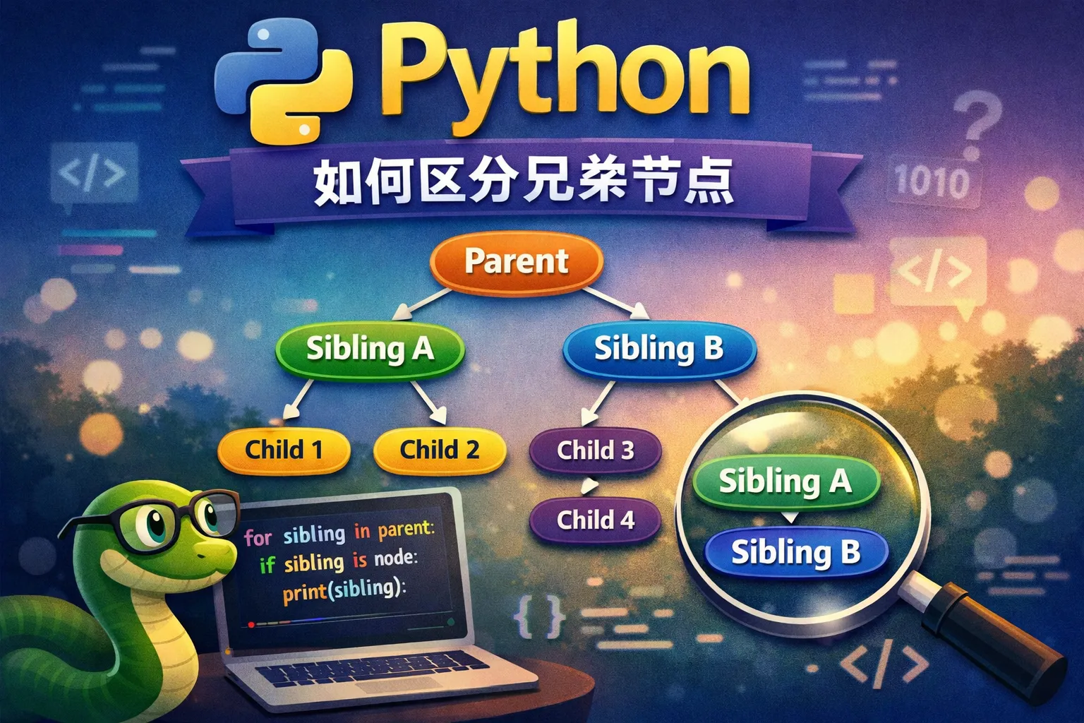 python如何区分兄弟节点