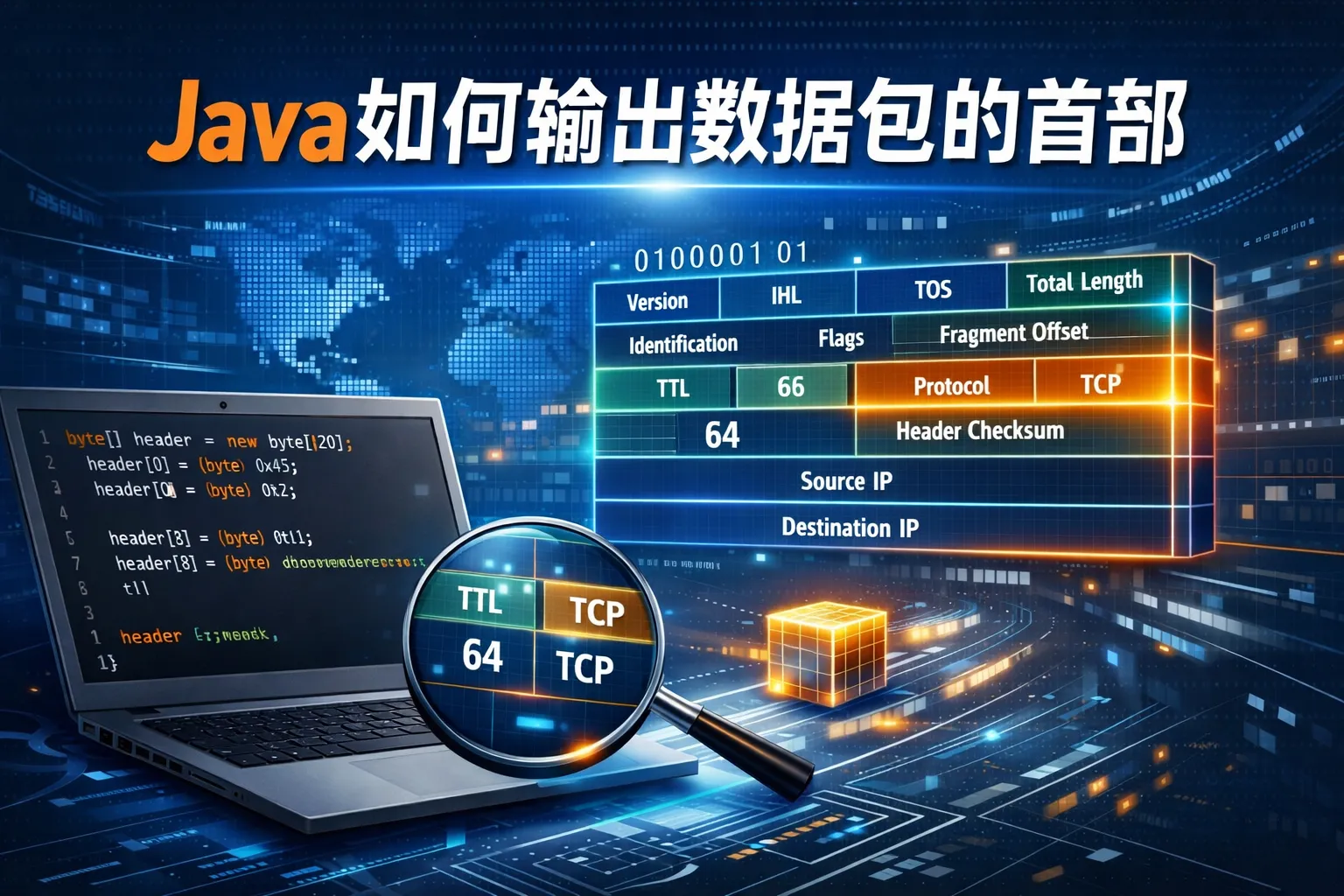 java如何输出数据包的首部
