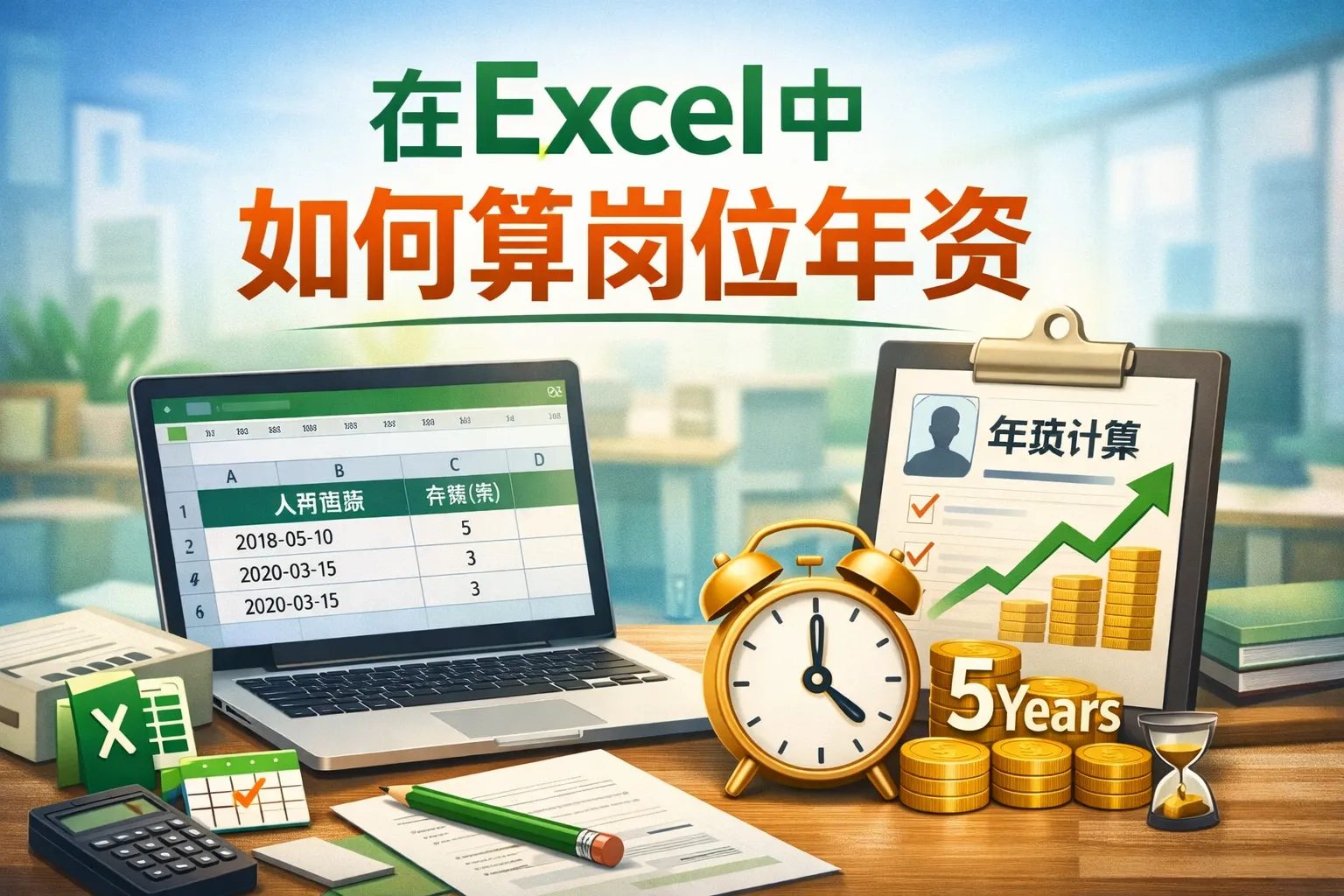 在excel中如何算岗位年资