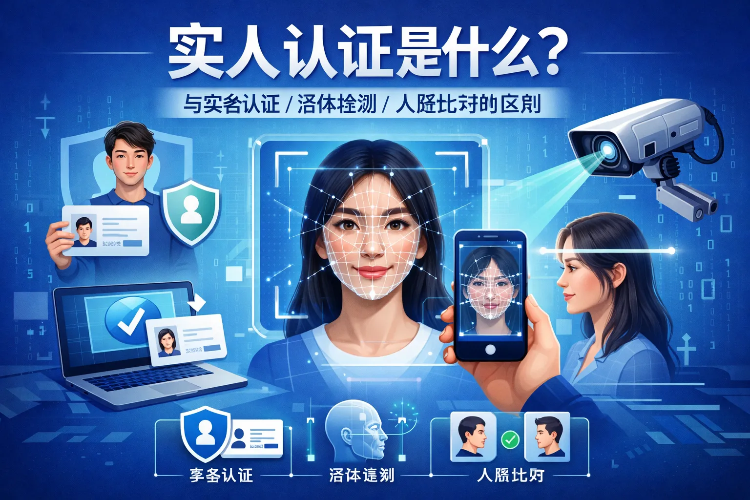 实人认证是什么?与实名认证/活体检测/人脸比对的区别