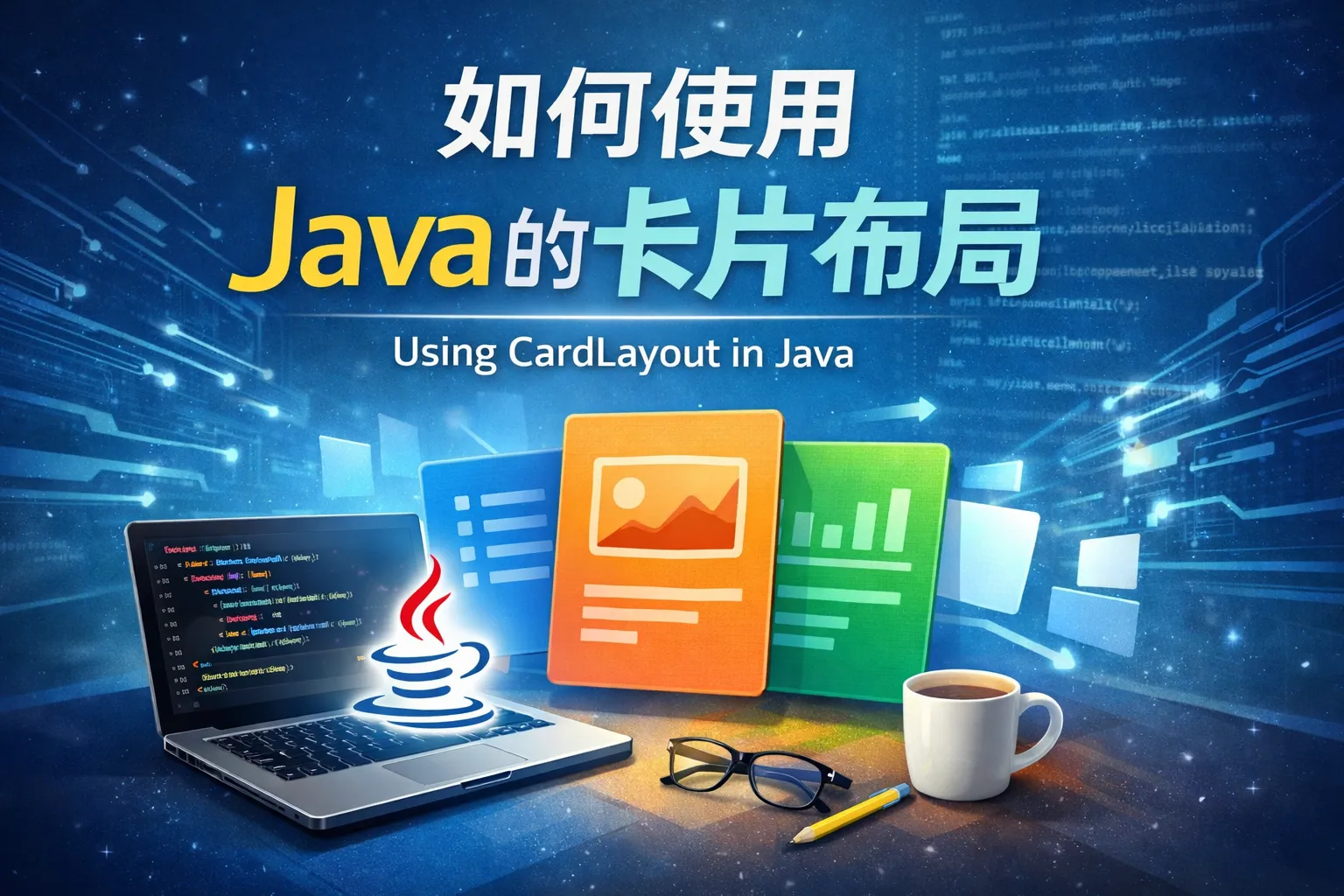 如何使用java的卡片布局