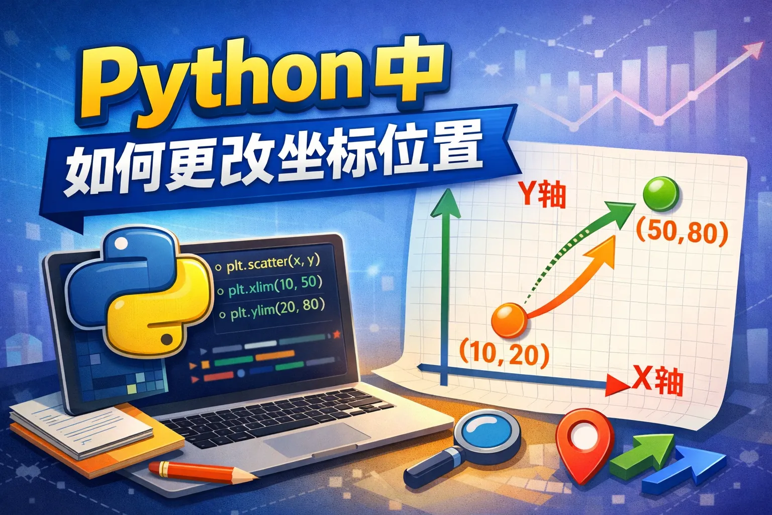 python中如何更改坐标位置